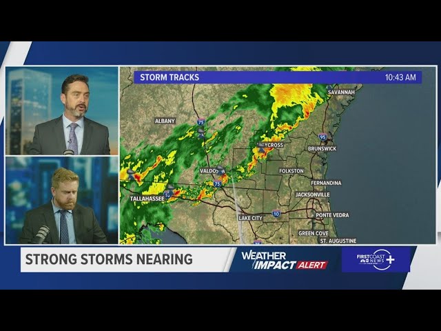 Weather Impact Alert: Heavy rain, thunderstorms approaching the First Coast