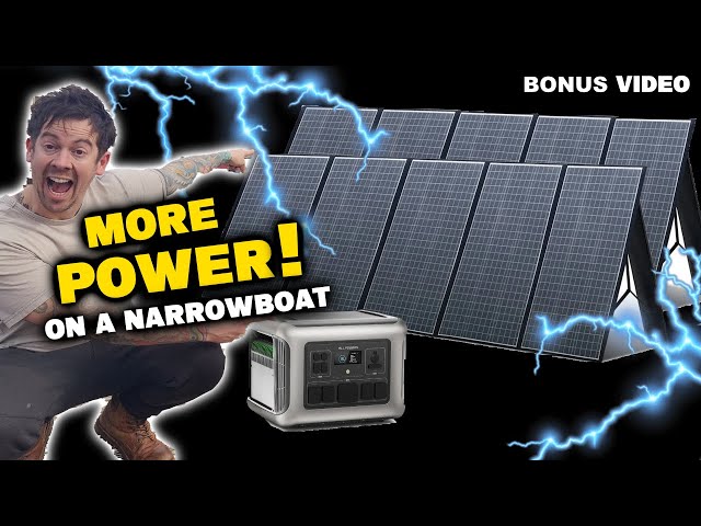 Testing HUGE 800watt portable solar setup on a narrowboat | ALLPOWERS R2500 Product Review