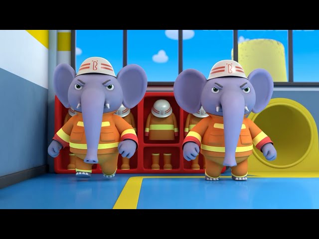 Elephant Firefighter Rescue Team | Nursery Rhymes | Kids Songs | Kids Role Play | BabyBus