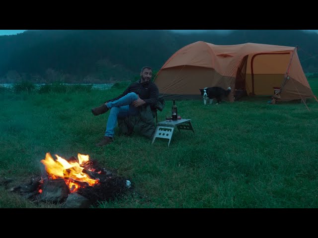 Car CAMPING in RAIN with HUGE TENT