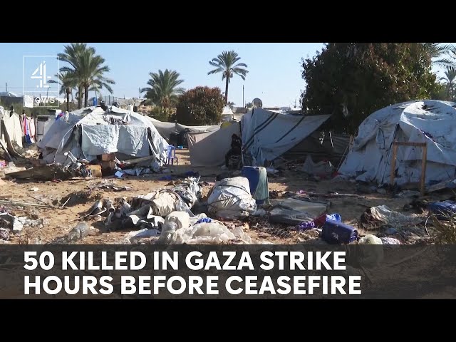 Israel bombs Gaza hours before ceasefire begins