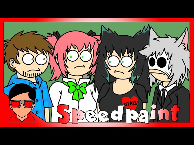 The Four Anime Youtubers (Fanart) [SPEEDPAINT] (Re-Uploaded)