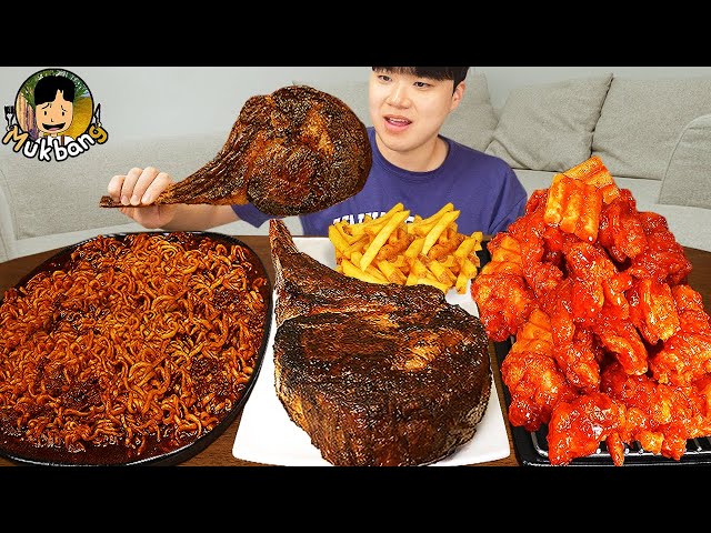 ASMR MUKBANG | Fried Chicken, pork cutlet, black bean noodles, kimchi Korean Food recipe ! eating