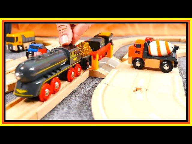 Toys Demo - BRIO Cars & Trains - BARRIER RULES! Toy Railway Trains & Trucks Videos for Kids