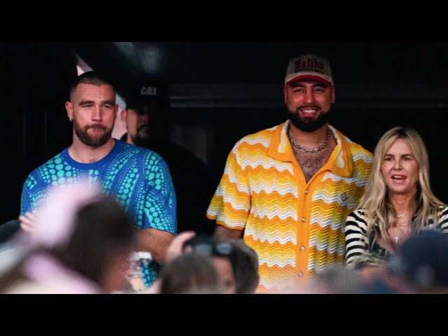 Travis Kelce and his friend Ross Travis surprised Taylor Swift's fans