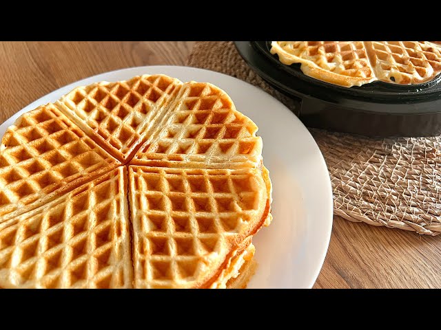 5 DAKİKADA HAZIRLA💯KOLAY WAFFEL TARİFİ✅dışı çıtır içi yumuşacık