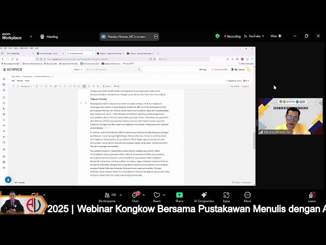 Webinar Kongkow Bersama Pustakawan Menulis dengan AI Strategi Pustakawan di Era Digital