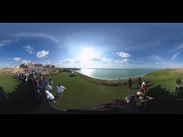 Rory McIlroy teeing off at the Abu Dhabi Invitational 2016 - 360 camera