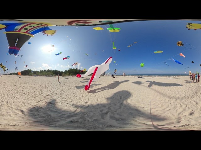 VR 360 Kite Festival International Leba Poland Baltic sea 180 3D 8K 3D footage