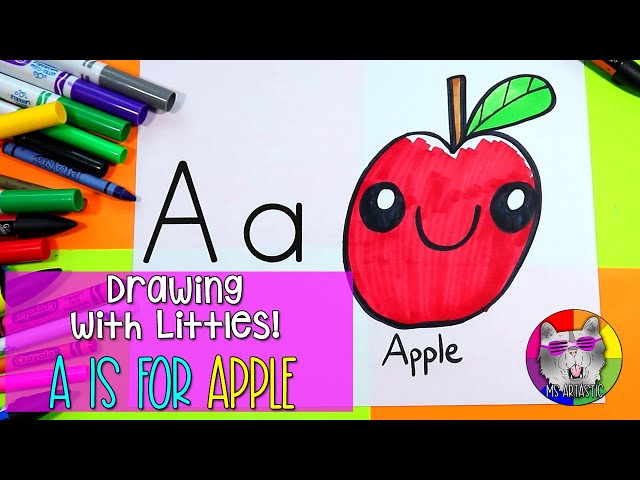 How to Draw 'A' is for Apple for Preschool! Primary Step-By-Step Drawing Tutorial