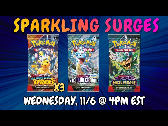 Surging Sparks Booster Boxes Opening! (11.6.24 Live Stream Replay)