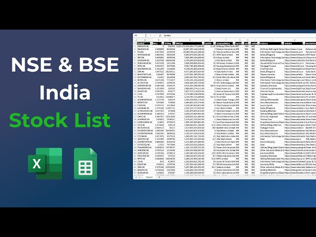 How to Get a List of All Stocks in the NSE & BSE (Indian Exchange) for Free