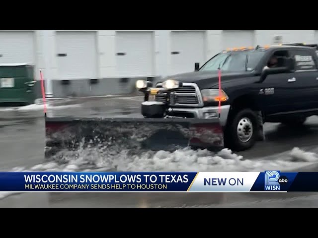 Wisconsin landscaping company sends help to plow snow in Houston