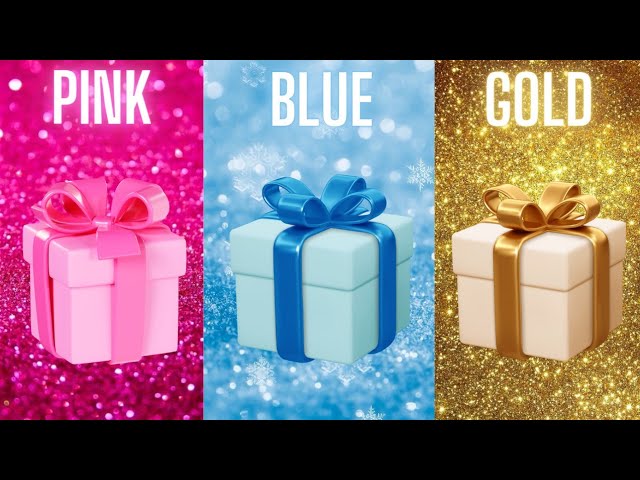 Choose your gift 🤩💝🤮 || 3 gift box challenge || Pink Blue Gold #pickonekickone #giftboxchallenge