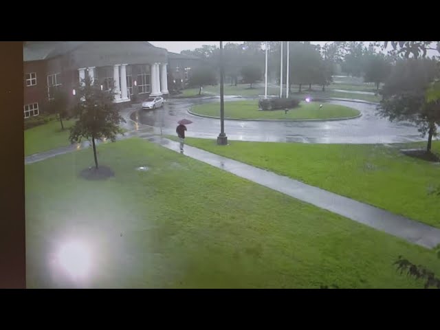 Scary video shows man being nearly struck by lightning