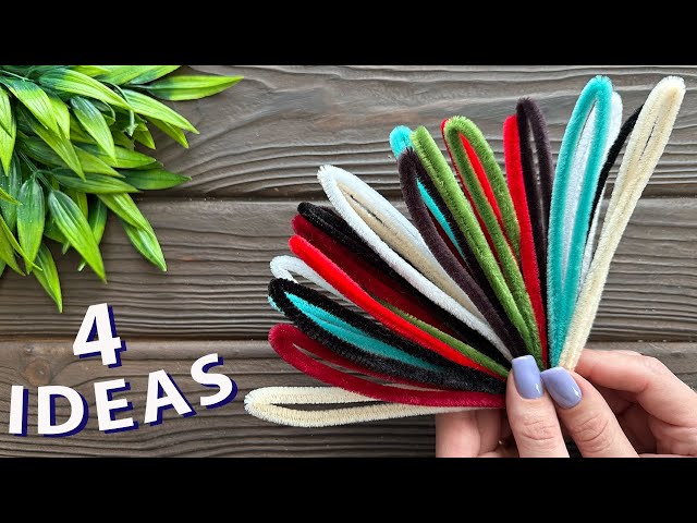 4 IDEAS 💥 Easy Pipe Cleaner Crafts Pipe Cleaner Chenille Decoration Ideas