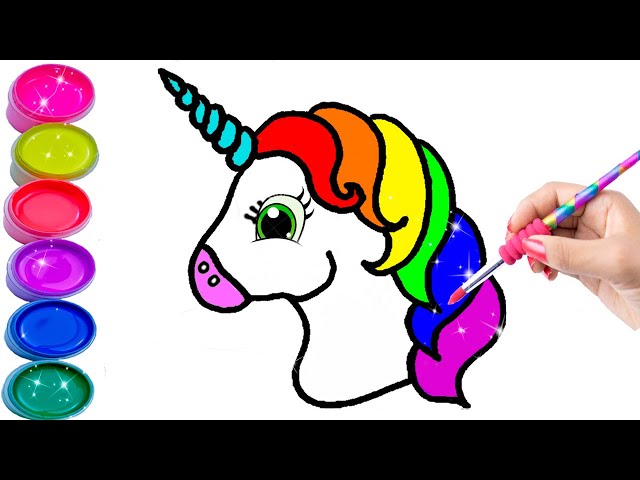 🎨Standing MAGIC UNICORN 🦄 Teach How to Draw BASICS WITH This Video to Kids - JUEGOS Y COLORES #10