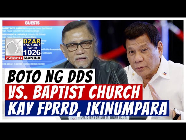 Rep. Abante, naglabas ng hinanakit sa DDS; Boto ng DDS vs. Baptist Church kay FPRRD noon, ikinumpara