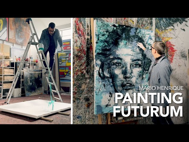 Painting FUTURUM: Mario Henrique at the studio