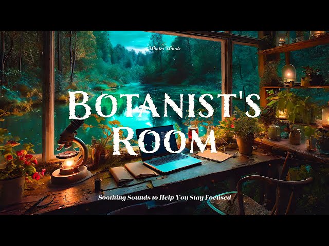 Botanist's Room with a View of a Mysterious Woodland Lake | Keyboard Typing, 공부 ASMR