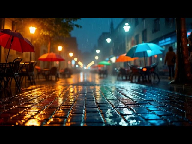 Rainy Night on City Streets 🌧️ Cozy Rainfall Sounds for Sleep and Relaxation