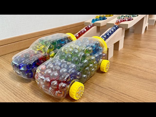 Marble Run Race ASMR 〇 HABA Slope, Dump Truck & Garbage Truck Short Time Relax Healing