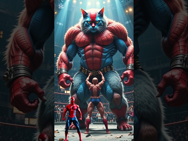 Superheroes but GIANT CAT WRESTLER 💥🐈😺marvel & DC -all characters#ai#marvel#deadpool#hulk#shortfeed