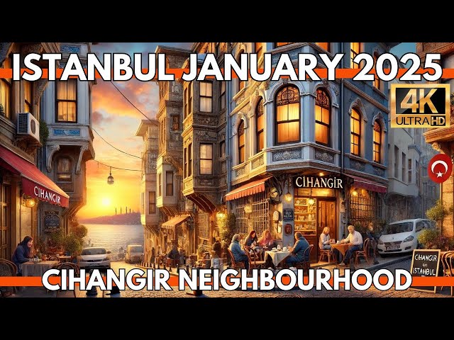 Istanbul Turkey 2025: 4K Walking Tour from Taksim to Cihangir & Galataport | Hidden Streets & Cafés