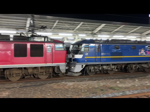 グリーンライン中間車甲種を待つ間に撮影した名古屋駅の通過貨物列車7本