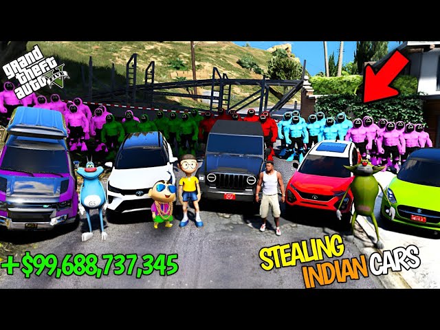 GTA 5 : Franklin & Nobita Stealing Indian Cars From Jack And Oggy  || PART # 01 || Afaq Hub 2.0