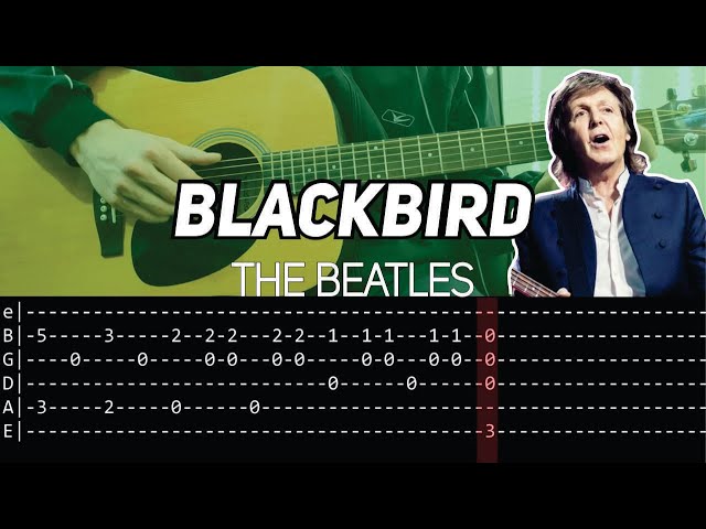 The Beatles - Blackbird (Guitar lesson with TAB)