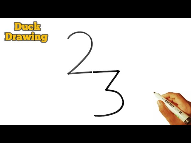 How to draw Duck 🦆 from 2 & 3 number easy