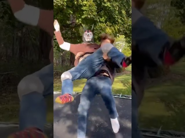 Back Suplex WWE TRAMPOLINE OMG MOVE #funny #wrestling #wwe #memes  #trampoline