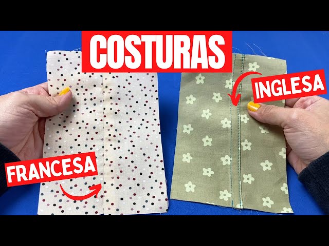 Como fazer COSTURA FRANCESA E INGLESA passo a passo para iniciantes na costura