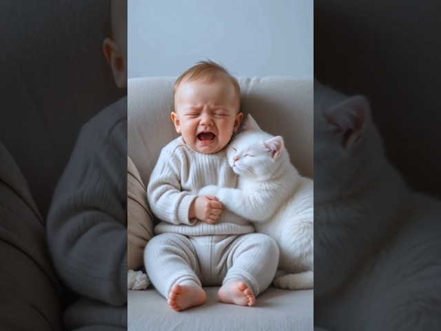 Ai Sad Baby 😭 #shorts #baby #sad #cat #ai