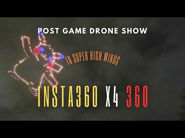 Drone Show in 360 with Insta360 X4 and High Winds Post MLS Match