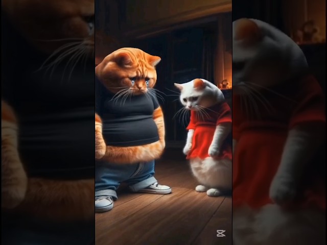 Ginger cat breakup sad story|cat story ai #cat #kitten #ai #shorts #petanimals