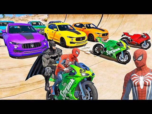 HOMEM ARANHA vs MOTO PARKOUR sobre o Mar! GTA V Mods