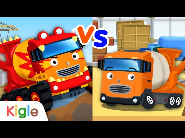 Monster Truk Beton dan Truk Beton | Mobil Anak-anak | Alat Berat | Kigle TV Indonesia