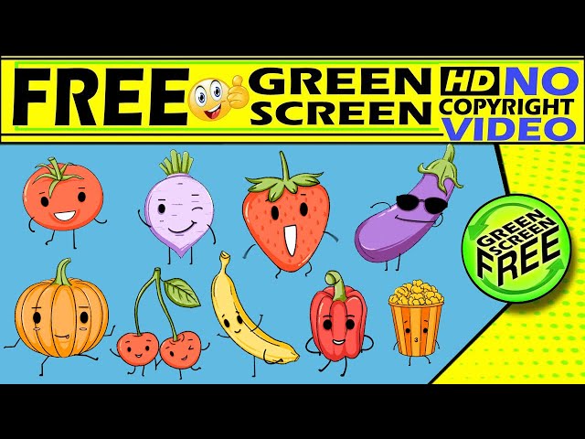 Cartoon Vegetables green screen video. free & No copyright video. #greenscreenfree #greenscreenfree