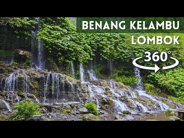 Travel in Benang Kelambu Waterfall, Lombok, Indonesia  (360° Tour)