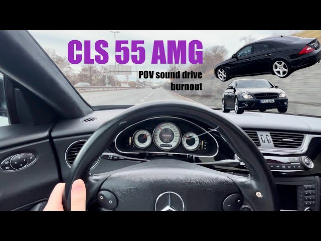 Mercedes CLS 55 AMG - POV Autobahn Drive Acceleration Sound Supercharger Burnout Brakes (w219)