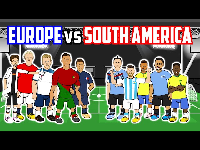 ⚽️EUROPE vs SOUTH AMERICA!⚽️ 5-a-side feat Ronaldo Haaland Messi Mbappe and more (Frontmen 5.11)