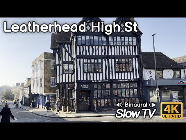 A Lunchtime Walk Down Leatherhead High Street, Surrey, UK - Slow TV