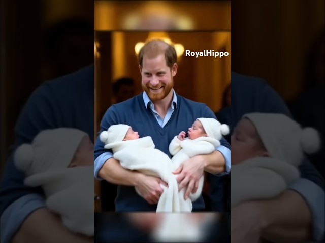 Prince Harry and his twins #twins #princeharry #happy #baby #babies #meghanmarkle #britishroyal