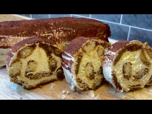 TIRAMISU roll | A quick dessert in 10 MINUTES | NO EGGS NO EFFORT | RECIPE TIRAMISU EASY AND QUICK