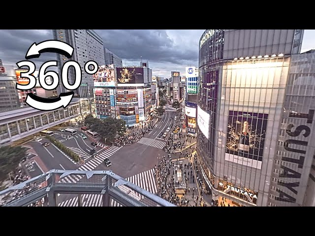 Shibuya Crossing View from Platform 360 Video VR Tokyo Japan