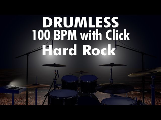 Drumless Backing Track Hard Rock Easy (Beginners welcome) | 100 bpm with click