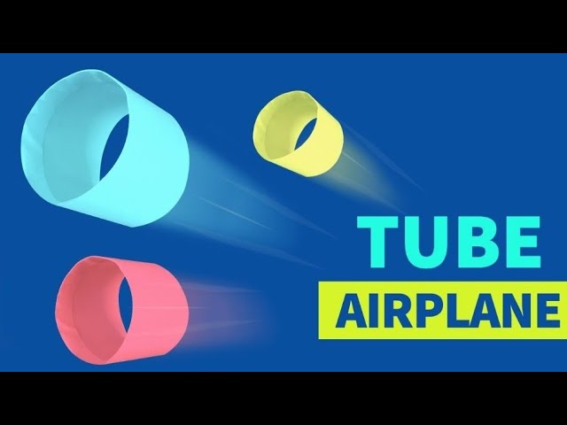 Amazing tube airplane. Pipe airplane. Easy to fold and fly circle paper plane.