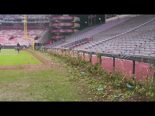 Damage at Williams-Brice after the football game